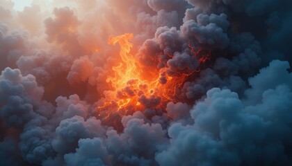 Mesmerizing Fire and Smoke An Imaginative Visual of Fiery Chaos