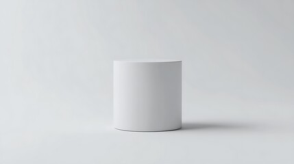 A minimalist white cylindrical object on a light background, suggesting simplicity and elegance.