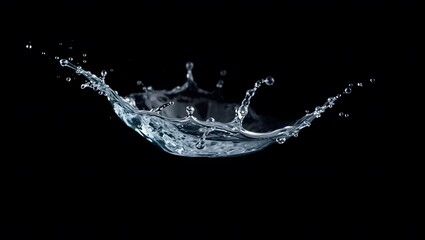 Dynamic Water Splash Against Black Background