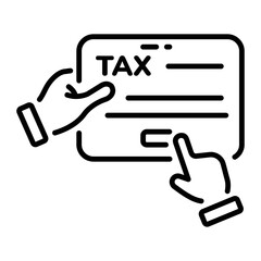Online tax payment app icon in linear style 