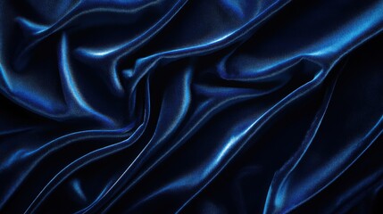 Obraz premium Deep Blue Satin Drape: A Luxurious Texture