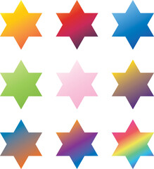 Obraz premium 六芒星 アイコン セット