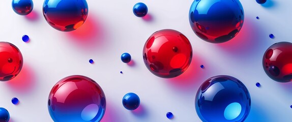 blue red gradient translucent spheres pattern abstract on plain white background illustration design concept backdrop