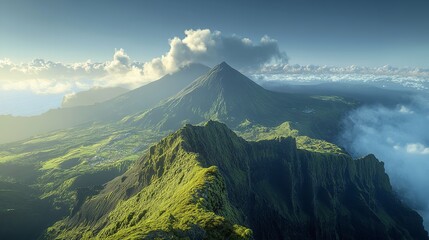 Enchanted Forest Sunrise with Sunbeams and Glittering Air Particles