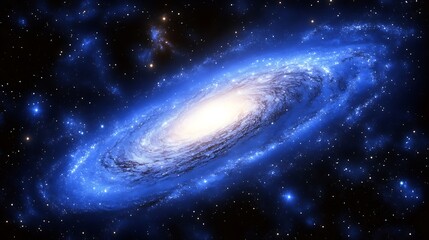 Naklejka premium Spiral Galaxy in Space with stars, background