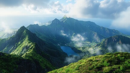 Enchanted Forest Sunrise with Sunbeams and Glittering Air Particles