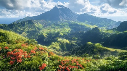 Enchanted Forest Sunrise with Sunbeams and Glittering Air Particles