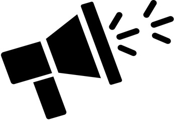 I con of a megaphone with sound waves, symbolizing an announcement, alert, or public address.