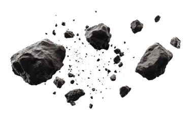 Asteroid Field Illustration on Transparent Background – Stunning Space-Themed PNG