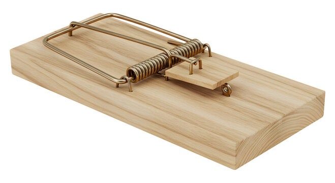 Classic Wooden Mousetrap &ndash; High-Quality Pest Control Image isolated transparent background