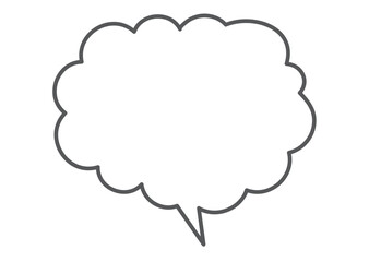 雲形の考える吹き出しイラスト素材