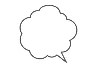 雲形の考える吹き出しイラスト素材