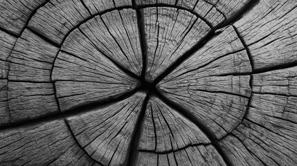 Fototapeta premium Detailed Close-Up of a Cut Tree Stump with Textured Grain Patterns