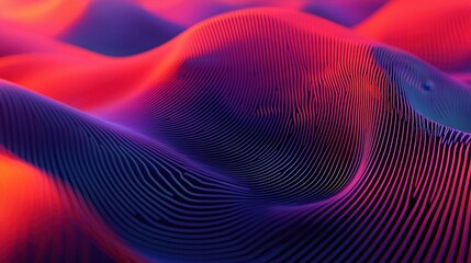 Abstract Colorful Waves with Lines in Bright Gradient Patterns