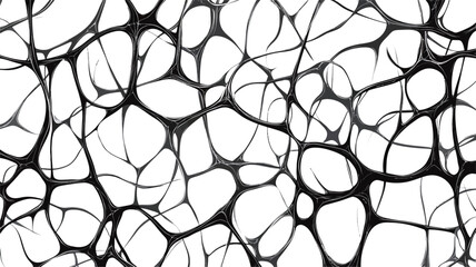 The image is a high-resolution, seamless pattern featuring a network of thin, black lines forming an interconnected structure on a white background.  The lines create irregular, organic shapes
