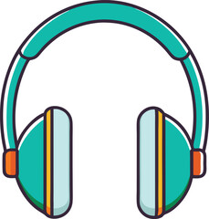 Colorful Headphones Vector Illustration, Modern Headphones Vector Illustration, perfect for music and audio enthusiasts.