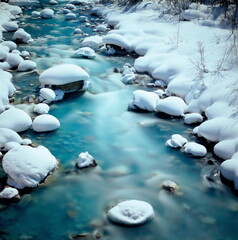 月明りのブルーリバー（美瑛町）