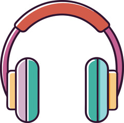Colorful Headphones Vector Illustration, Modern Headphones Vector Illustration, perfect for music and audio enthusiasts.