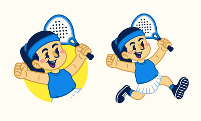 Mascot Logo of woman Padel Ball Athlete