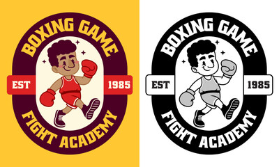 Retro Cartoon Character of Boxer Mascot