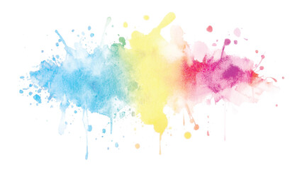 Fototapeta premium Rainbow watercolor banner background on white. Pure vibrant watercolor colors. Creative paint gradients, fluids, splashes, spray and stains. Abstract background. See Less