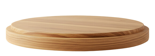 Elegant Round Wooden Storage Box with Natural Grain Texture isolated transparent background