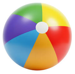 Fototapeta premium Colorful Inflatable Beach Ball – Summer Pool Party Toy isolated transparent background