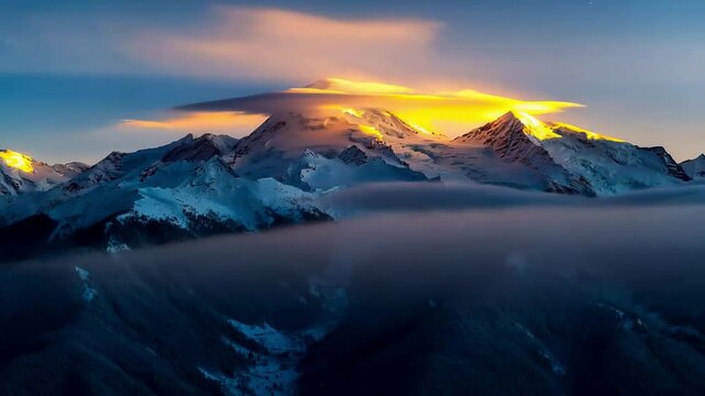 The magnificent snow-capped mountain scenery