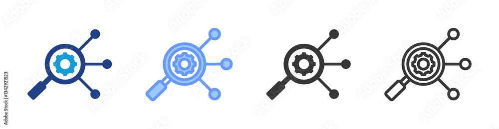 Poster Root Cause Analysis icon set multiple style collection