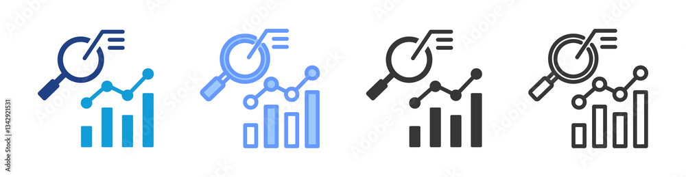 Poster Trend Analysis icon set multiple style collection