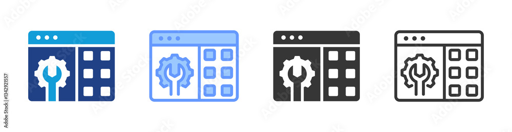 Poster Service Catalogue icon set multiple style collection