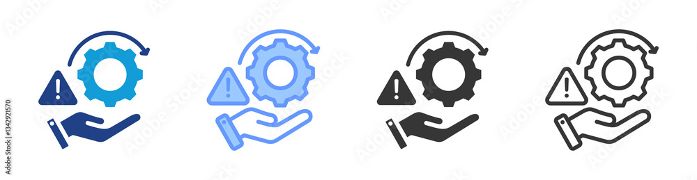 Poster risk management icon set multiple style collection