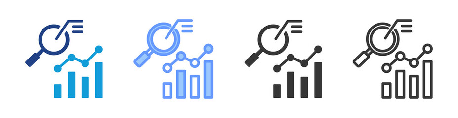 Trend Analysis icon set multiple style collection
