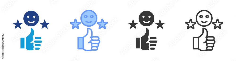 Poster Customer Satisfaction icon set multiple style collection
