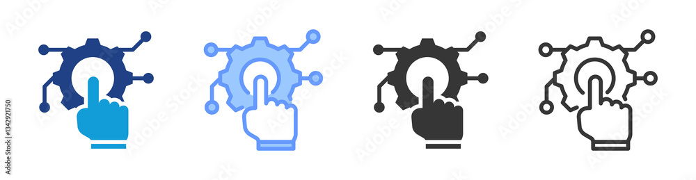 Poster usability icon set multiple style collection
