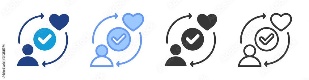 Poster User Satisfaction icon set multiple style collection