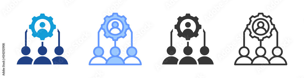 Aufkleber Stakeholder icon set multiple style collection