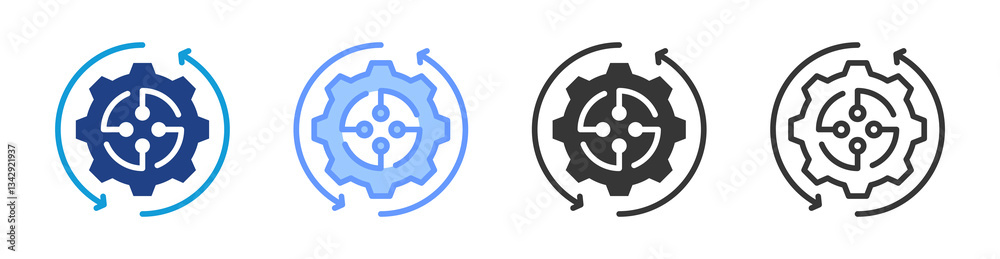 Poster Automation icon set multiple style collection