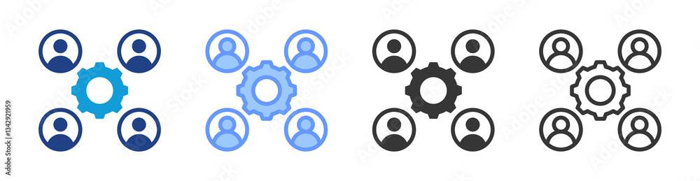 Poster Collaboration icon set multiple style collection