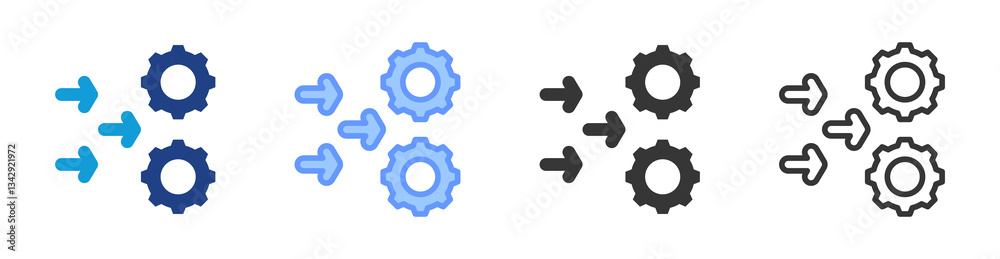 Poster Integration icon set multiple style collection