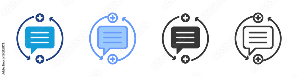 Poster Feedback Loop icon set multiple style collection