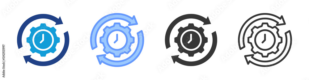 Poster Iterative icon set multiple style collection