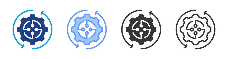 Automation icon set multiple style collection