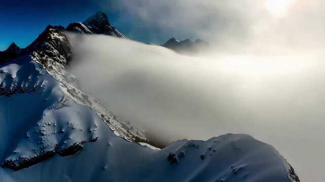 The magnificent snow-capped mountain scenery