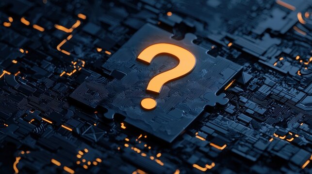 A glowing puzzle piece forming a question mark, symbolizing life's unanswered mysteries.