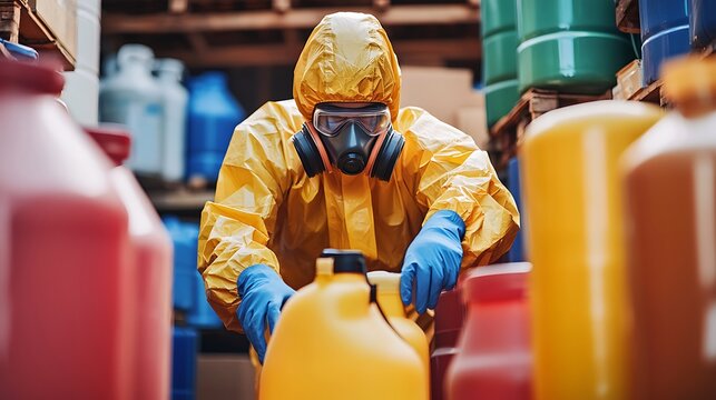 Chemical Handler in Protective Gear