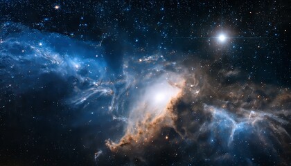 Fototapeta premium Nebula and galaxies in space. Abstract cosmos background