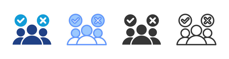 Partner Selection icon set multiple style collection