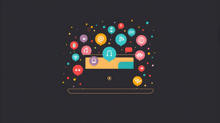 Modern Technology Networking: Computer and Assistant Network Icon Collection