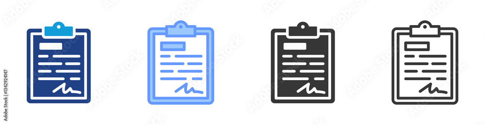 Poster Contract Agreement icon set multiple style collection